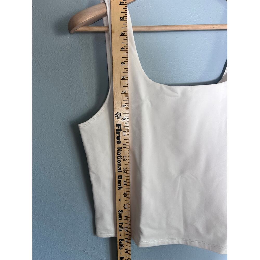 Pact Organic Cotton Sz L Cropped Tank Ivory New Capsule Basic Minimalist Layer - Picture 3 of 5